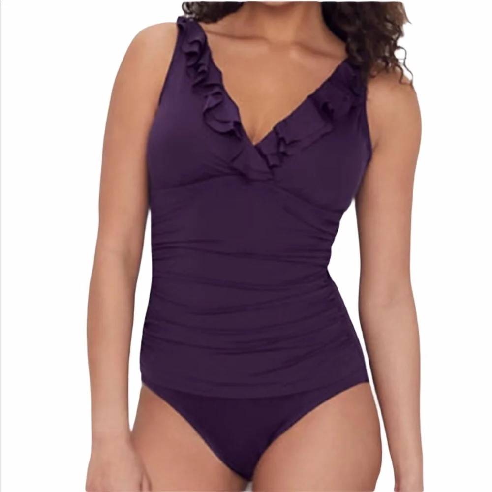 LAUREN Ralph Lauren Ruffle One Piece Swimsuit